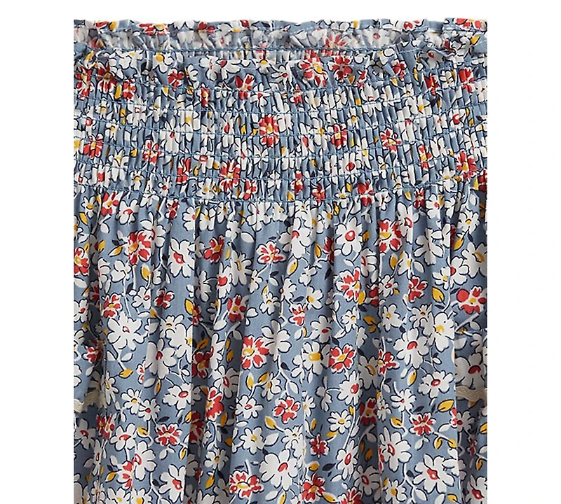 Polo Ralph Lauren Girls' 2T-6X Floral Smocked Poplin Skirt
