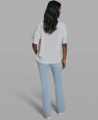 Karl Lagerfeld Paris Women's & Choupette Frame Side Tie Crew Neck T-Shirt