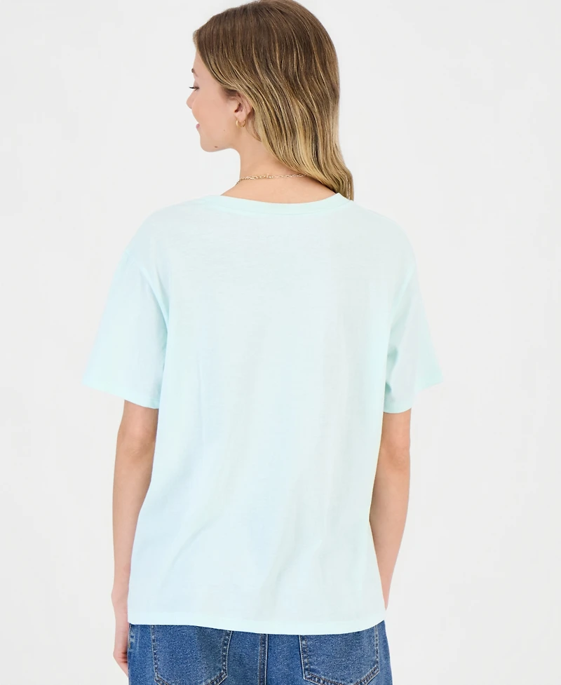 Love Tribe Juniors' Stitch Hawaii Graphic Crewneck T-Shirt