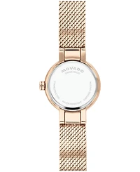 Movado Women's Museum Velura Mini Swiss Quartz Mid Rose Pvd Watch, 21mm