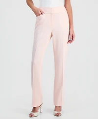 Tahari Asl Women's Twill Flat-Front Straight-Leg Pants
