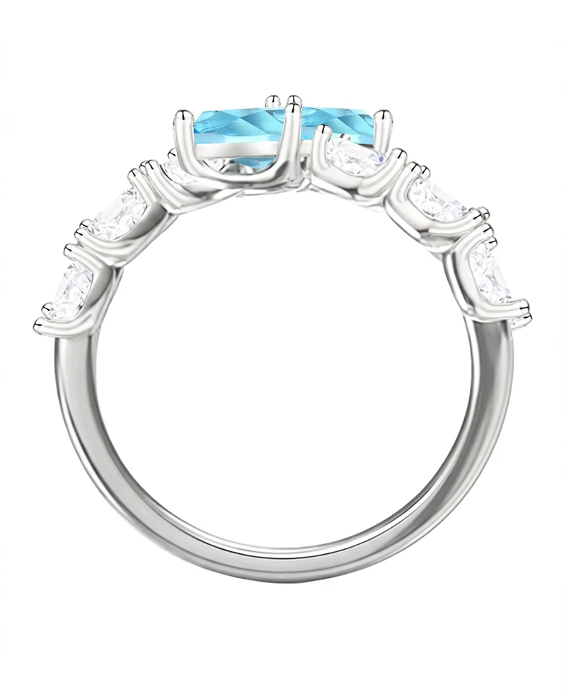 Macy's Blue Topaz (1 ct. t.w.) & Lab-Grown White Sapphire (2 Ring Sterling Silver (Also Available Multi-Stones)