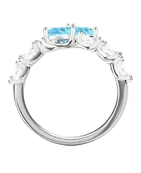 Macy's Blue Topaz (1 ct. t.w.) & Lab-Grown White Sapphire (2 Ring Sterling Silver (Also Available Multi-Stones)