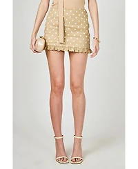 endless rose Women's Polka Dot Mini Ruffle Skirt