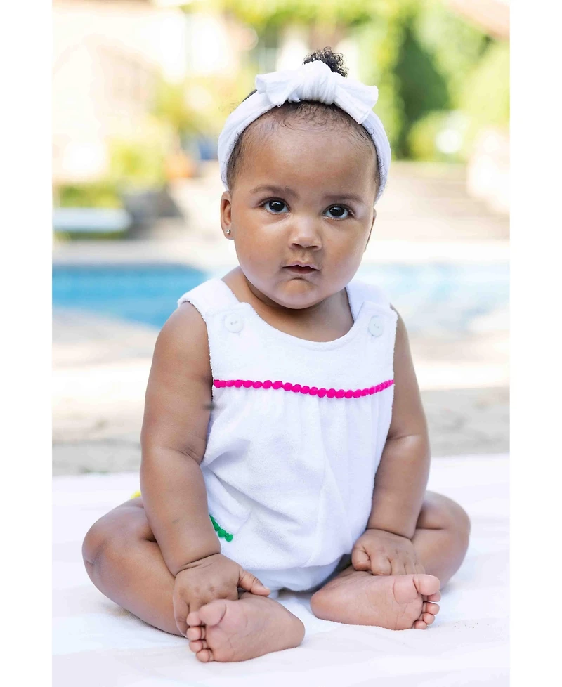 Florence Eiseman Baby Girl Terry Romper With Pom Poms