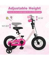 Kids Bike for 3-7 Years Old Boys and Girls 12 Inch Children Bicycle-Pink 12 Inch