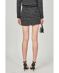 endless rose Women's Striped Tweed Skirt