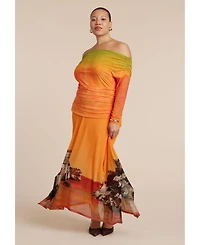 Eloquii Women's Plus Photo Real Mesh Dress