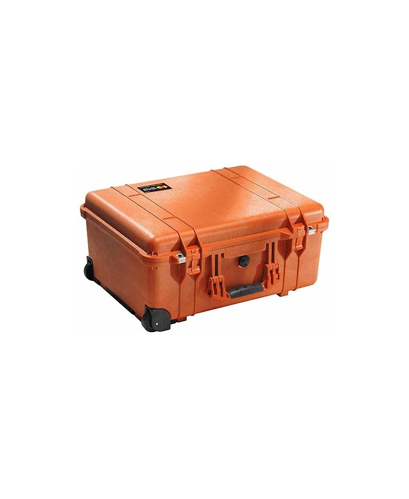 Pelican 1560 Watertight Hard Case with Cubed Foam Interior & Wheels - Orange with pelican 1569 lid organizer f/1560