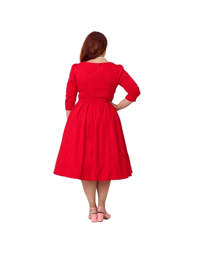 Unique Vintage Plus Sweetheart Swing Dress