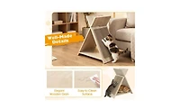 Aostirmotor Space-Saving Cat Scratcher Lounge Combo with Tunnel, 3-in-1 Multi-Level Furniture with Scratching Surface & Wooden Perch