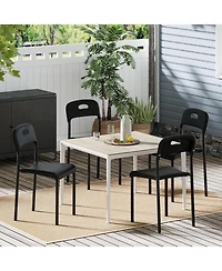 gaomon Dining Chairs Set of 4, Stackable Modern Kitchen Chairs, Plastic Room Chair with Metal Legs, Easy Assembly, Waterproof & Stain-Resistant