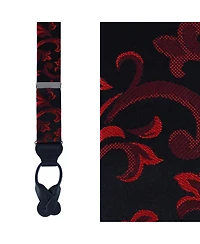 Trafalgar Men's Christian the Romantic Brocade Silk Suspenders and Bow Tie Set