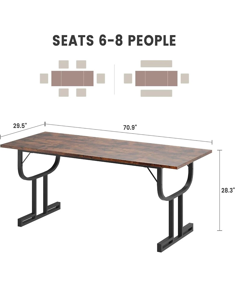 Gaomon Kitchen Table 70.9 Inch Dining Table Farmhouse Kitchen Table for 6 to 8 Peoplefor Dining Room, Home Office