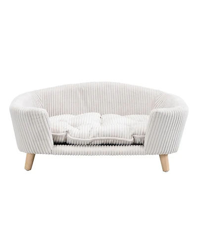 Aostirmotor Small Dog Corduroy Sofa Bed
