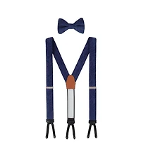 Trafalgar Men's Banbury Tone on Paisley Silk Suspenders and Bow Tie Set