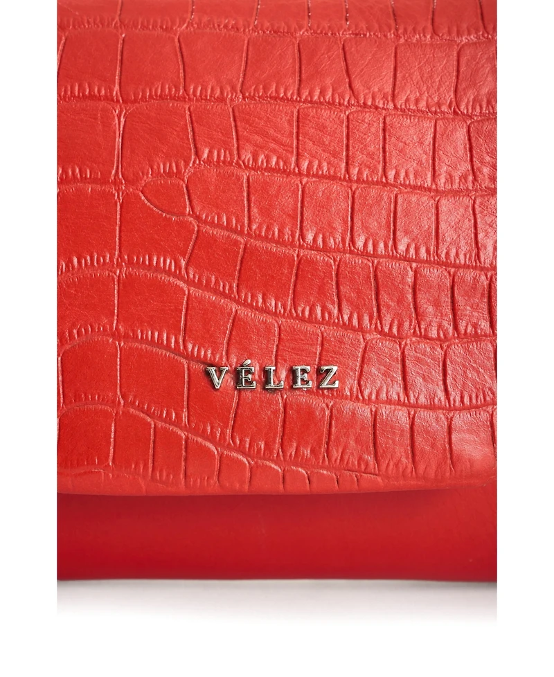 Velez Leather Crossbody Bag with Clasp Closure System