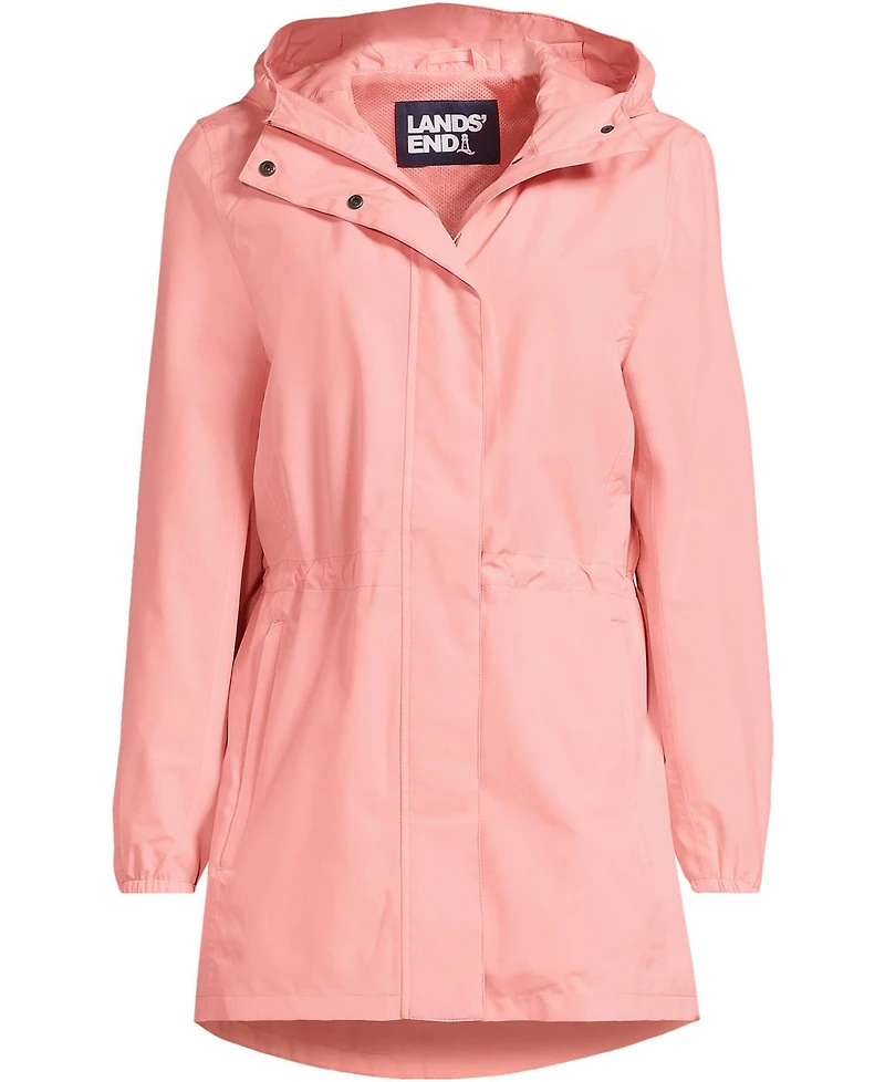Lands' End Waterproof Hooded Packable Raincoat, Regular & Petite