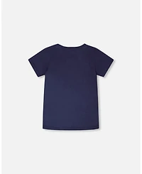 Deux par Toddler Boys ganic Cotton Jersey T-Shirt with Bike Print