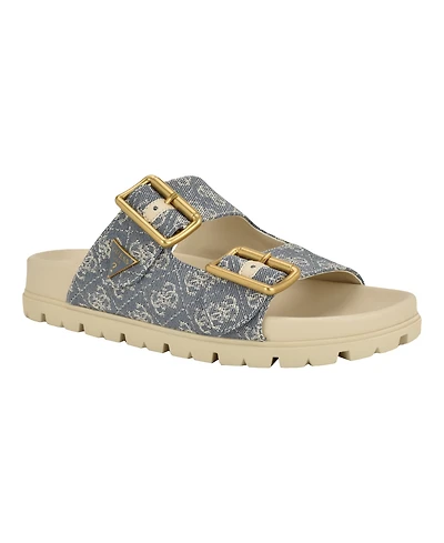 Guess Women's Fasten Double-Buckle Footbed Sandals