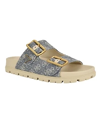 Guess Women's Fasten Double-Buckle Footbed Sandals