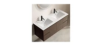 Busdays Double Bowl Ceramic Bathroom Sink