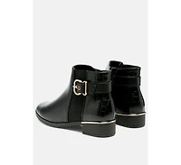 Frothy Buckled Ankle Boots With Croc Detail Women