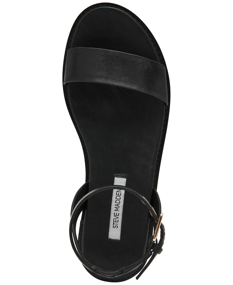 Steve Madden Women's Dandi Round Toe Flat Sandals