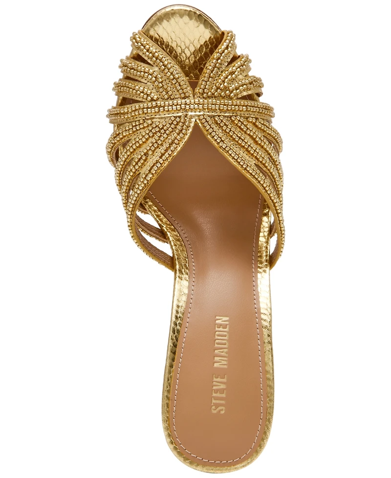 Steve Madden Women's Petra Rhinestone Stiletto Heel Dress Sandals