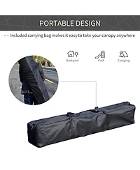 Outsunny 10' x 10' Pop Up Canopy Event Tent with American Flag Roof, Slanted Legs, Easy Height Adjustable for Wedding Party for Patio Backyard Garden