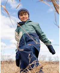 Deux par Boy Mid-Season Jacket Polyester Dark Green, Beige and Navy - Child