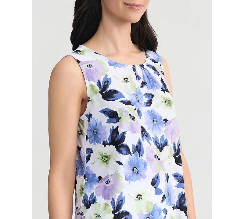 Kasper Women's Sleeveless Shirred-Neck Shell