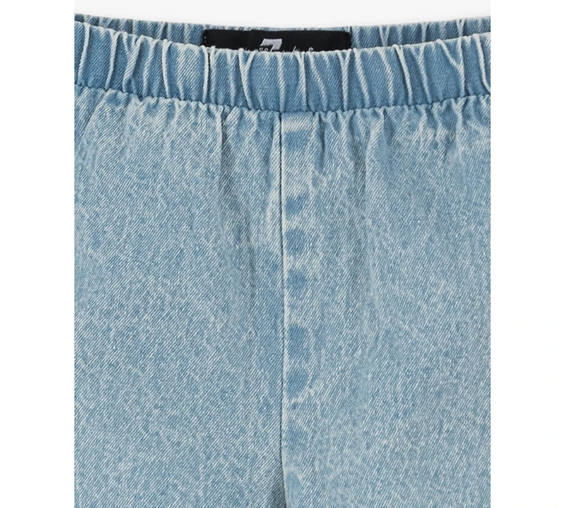 7 For All Mankind Baby Girls' Balloon Sleeve Top and Denim Shorts, 2-Piece Set