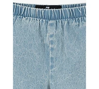 7 For All Mankind Baby Girls' Balloon Sleeve Top and Denim Shorts, 2-Piece Set