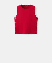 Mango Women's Side Buttons Knitted Top