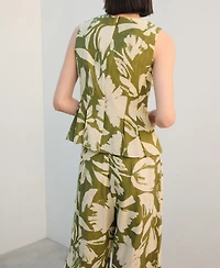 Mango Women's Pleated Panels Peplum Top