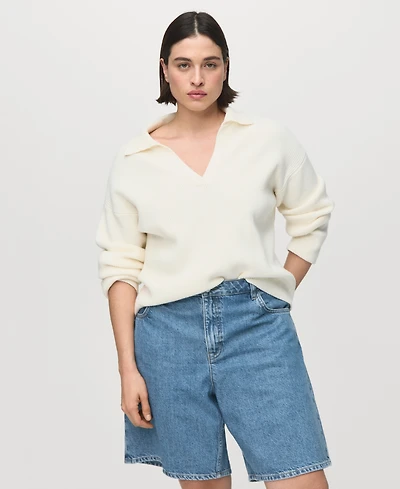 Mango Women's High-Waist Straight-Fit Denim Shorts