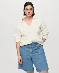 Mango Women's High-Waist Straight-Fit Denim Shorts