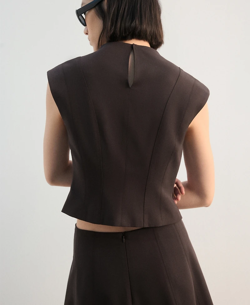 Mango Women's Wide Straps Fitted Top