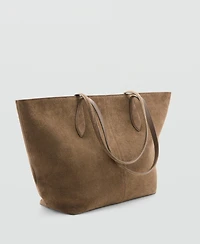 Mango Women's Suede Shopper Bag