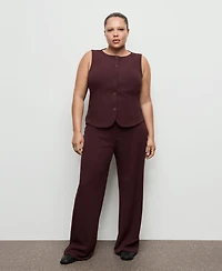 Mango Women's Straight Low-Rise Suit Pants