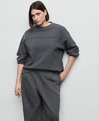 Mango Women's Ruched Sleeve Sweatshirt