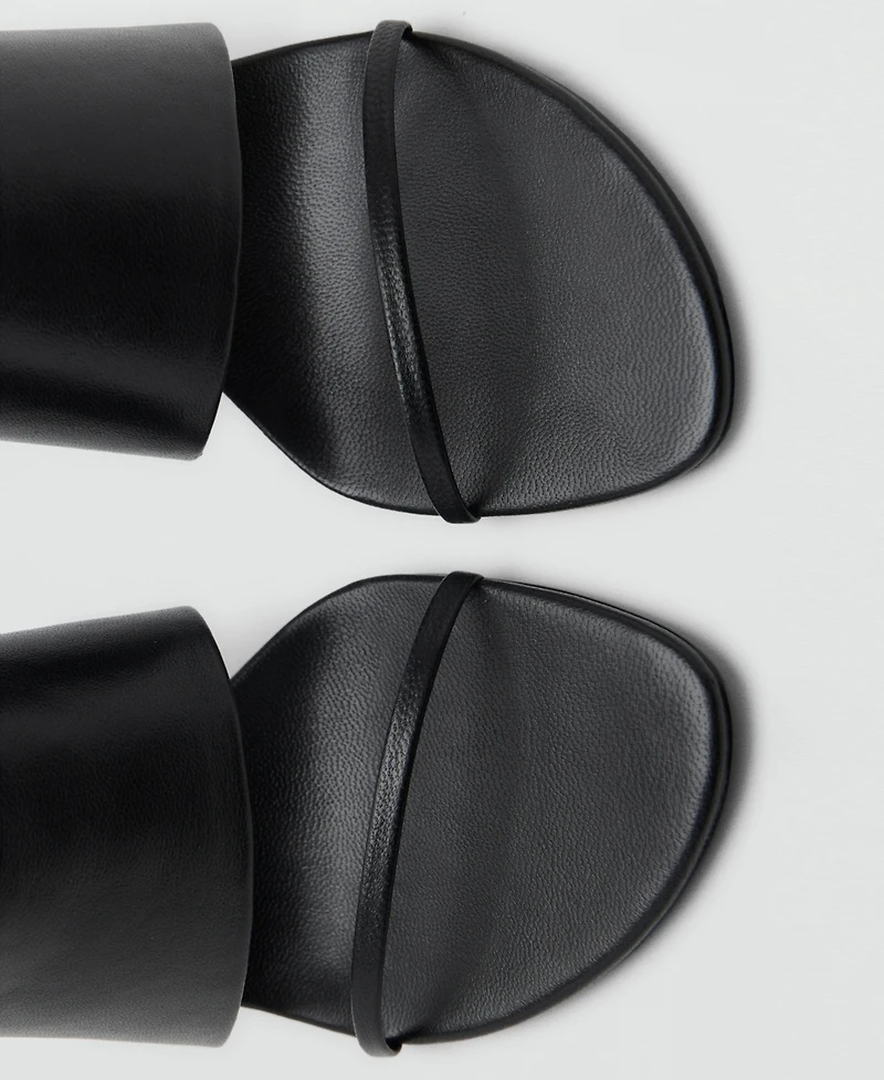 Mango Women's Straps Heeled Leather Sandals