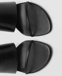 Mango Women's Straps Heeled Leather Sandals