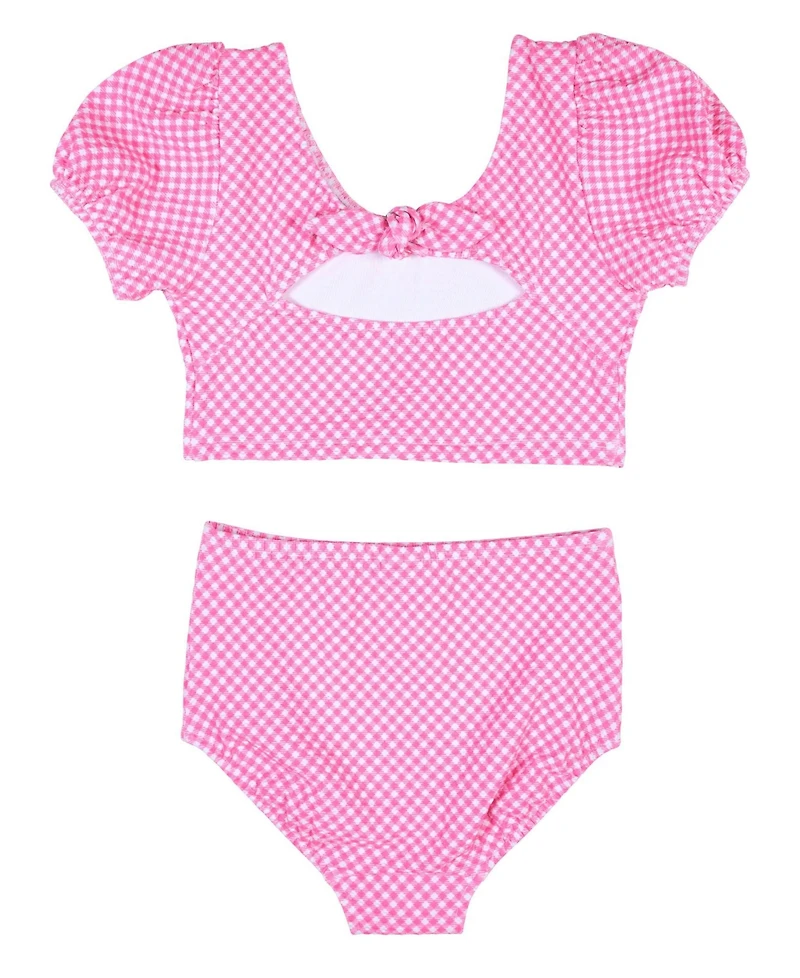 Florence Eiseman Big Girls Gingham Puff Sleeve Bikini