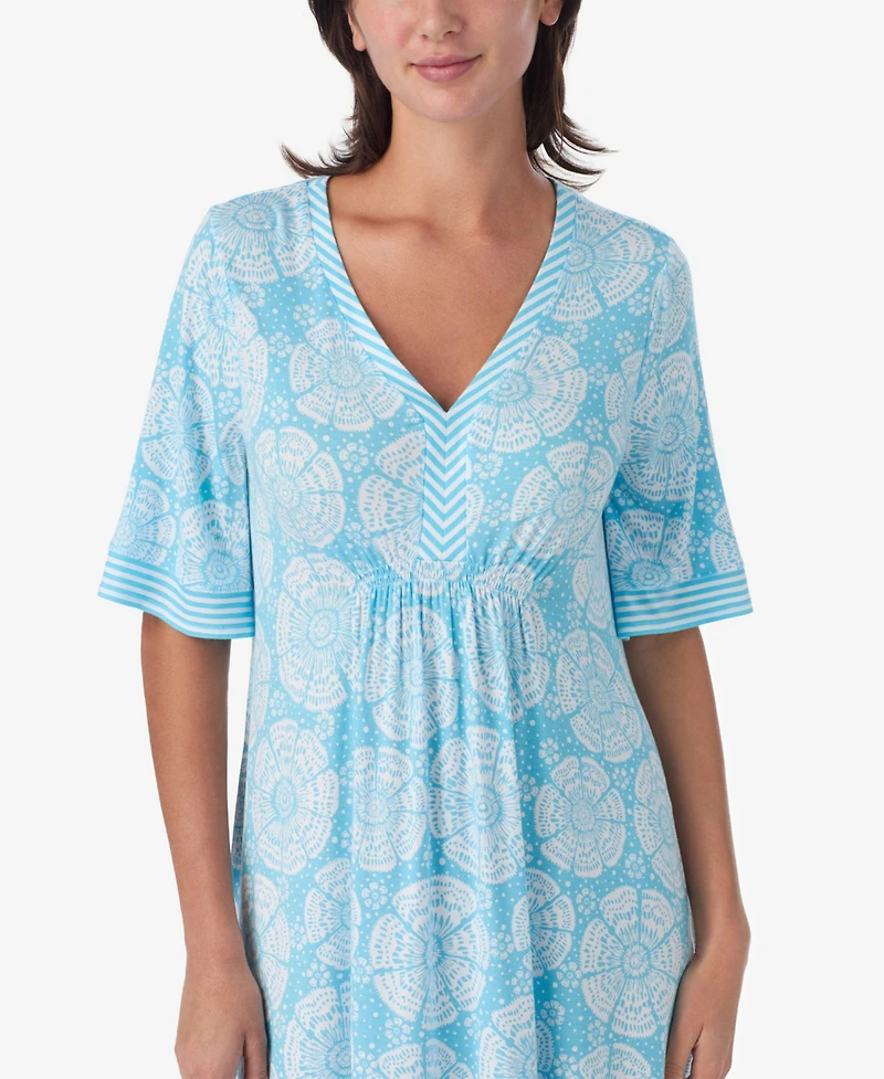Ellen Tracy Women's Short-Sleeve Tunic Jersey Sleep Dress
