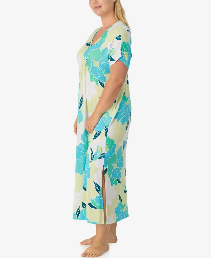 Ellen Tracy Plus Size Short-Sleeve Long Tunic Jersey Nightdress