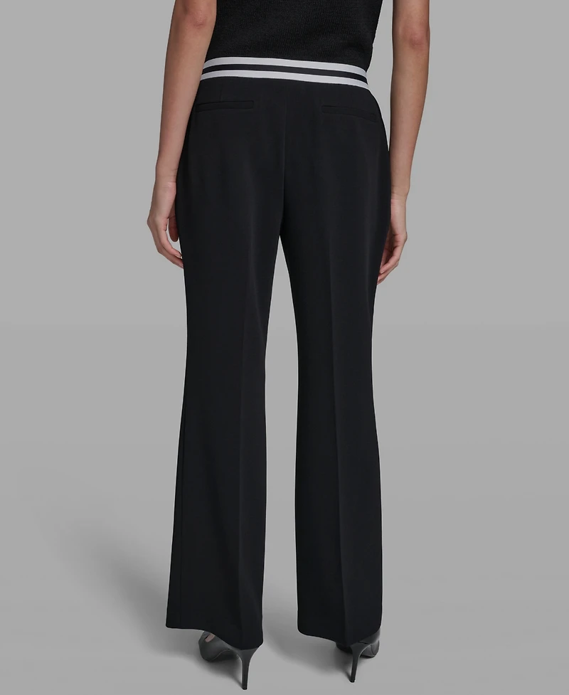 Karl Lagerfeld Paris Petite Mid Rise Contrast Pants