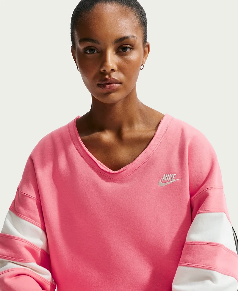 Nike Sportswear Women's Club Fleece Oversized V-Neck Sweatshirt