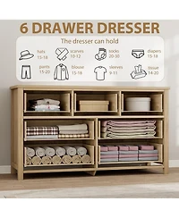 gaomon Dresser for Bedroom, 37 Inch Tall 4-Drawer Chest with Natural Woven Fronts, Freestanding Clothes Storage Cabinet & Organizer Living Room